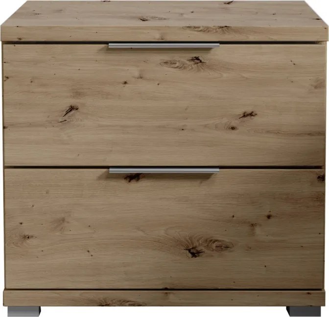 Nočný stolík s 2 zásuvkami Smilla, výška 43 cm, dub artisan