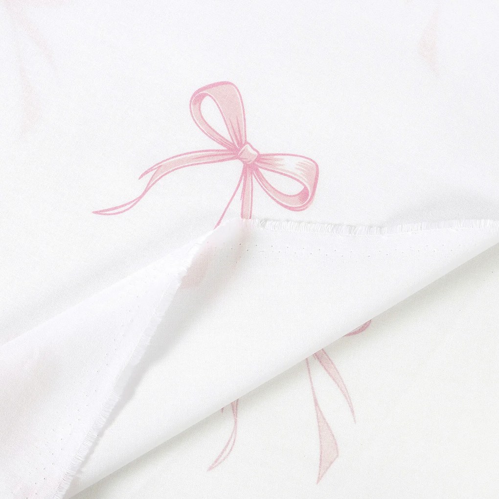 Goldea bavlnené posteľné obliečky - ružové mašličky 240 x 220 a 2ks 70 x 90 cm