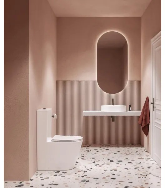 Ravak X01872 - WC kombi bez oplachového okraja so sedátkom SoftClose ELEGANT keramika/biela