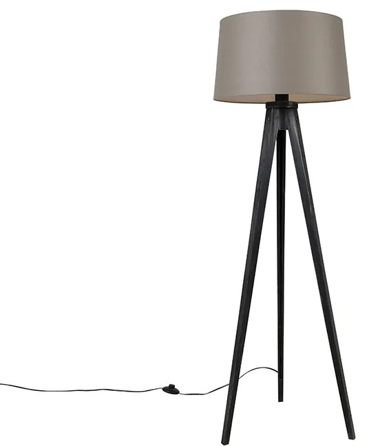 Trojnožka čierna s tienidlom z ľanu taupe 45 cm - Tripod Classic