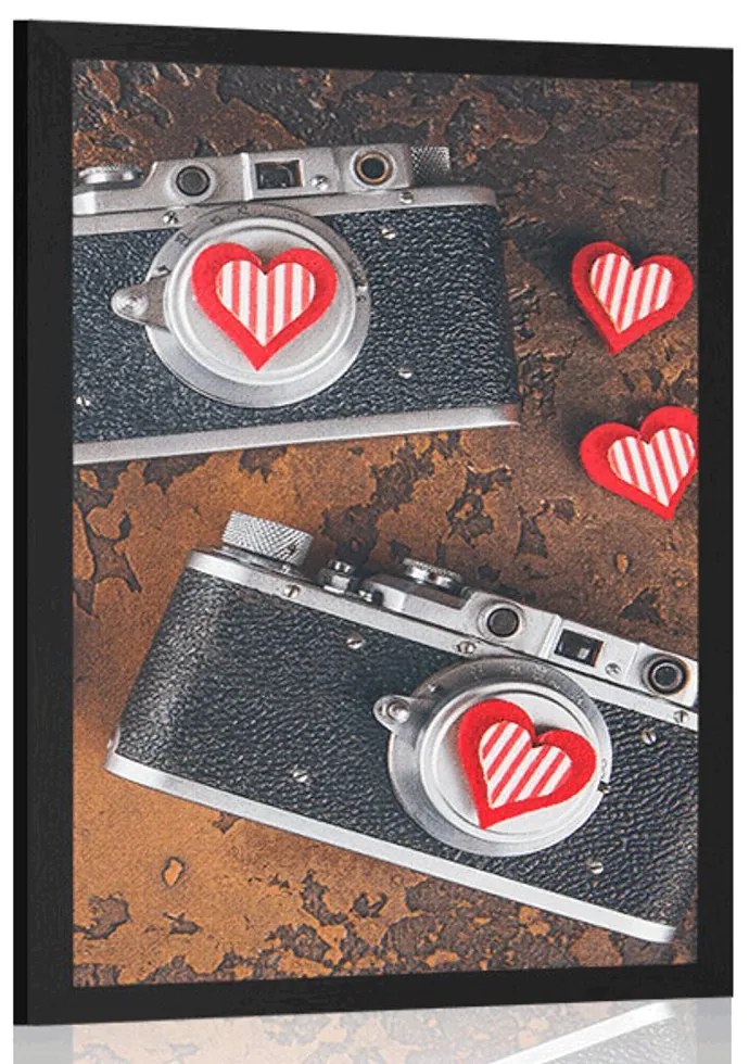 Plagát dva retro fotoaparáty - 30x45 silver