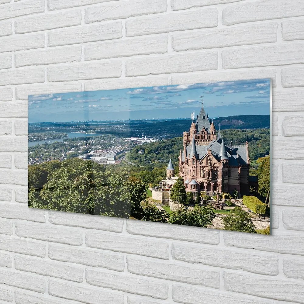 Sklenený obraz Nemecko Panorama mestského hradu 120x60 cm