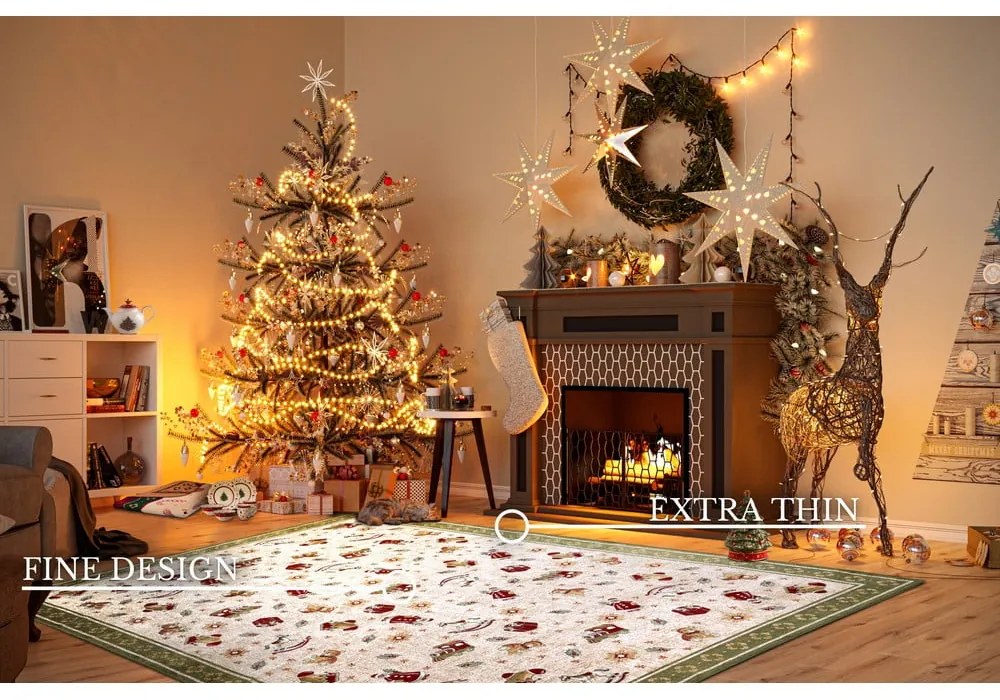Zelený koberec s vianočným motívom s prímesou bavlny 160x230 cm Toy's Delight Green Christmas – Villeroy&amp;Boch