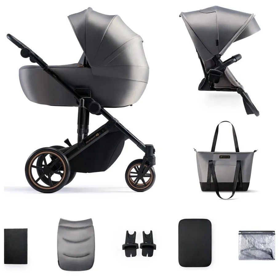 KINDERKRAFT - Kombinovaný kočík 2v1 PRIME 2 šedá