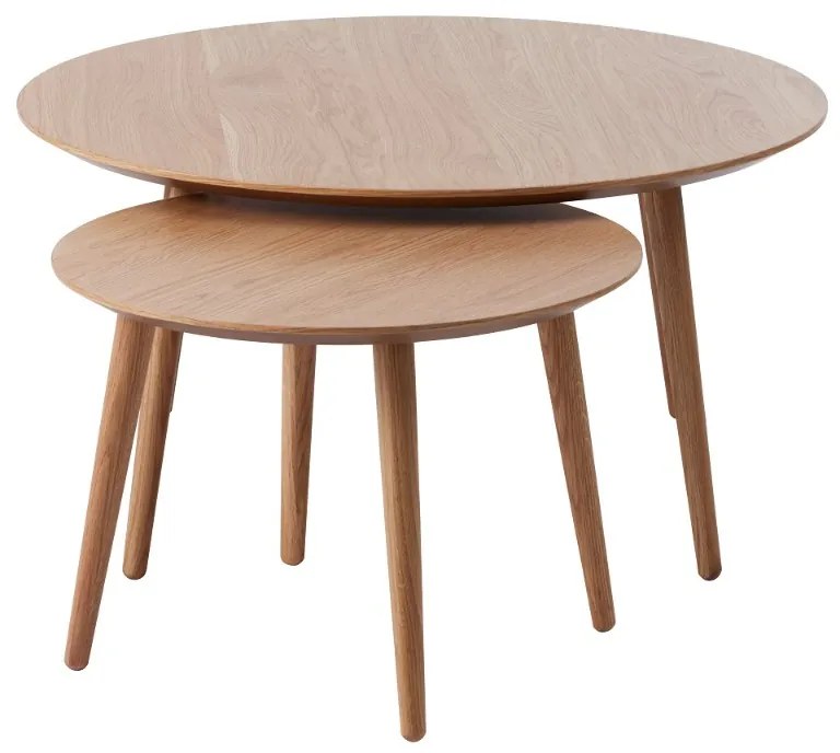 Sada konferenčných stolíkov Paricia 88 cm prírodný dub