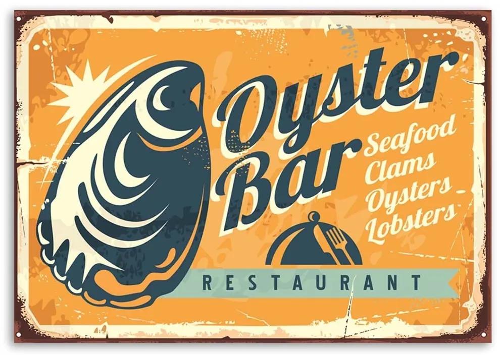 Obraz na plátně Retro Sign Oyster Bar - 100x70 cm