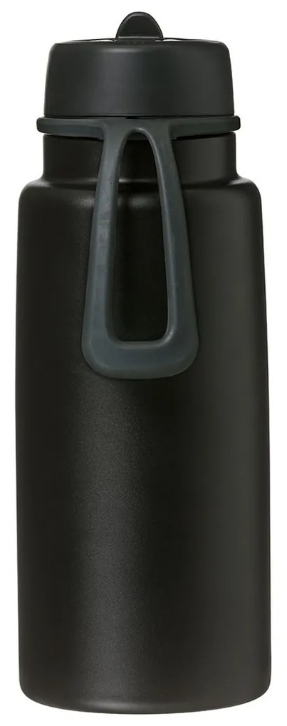 Antikorová termofľaša so slamkou 1 l - čierna