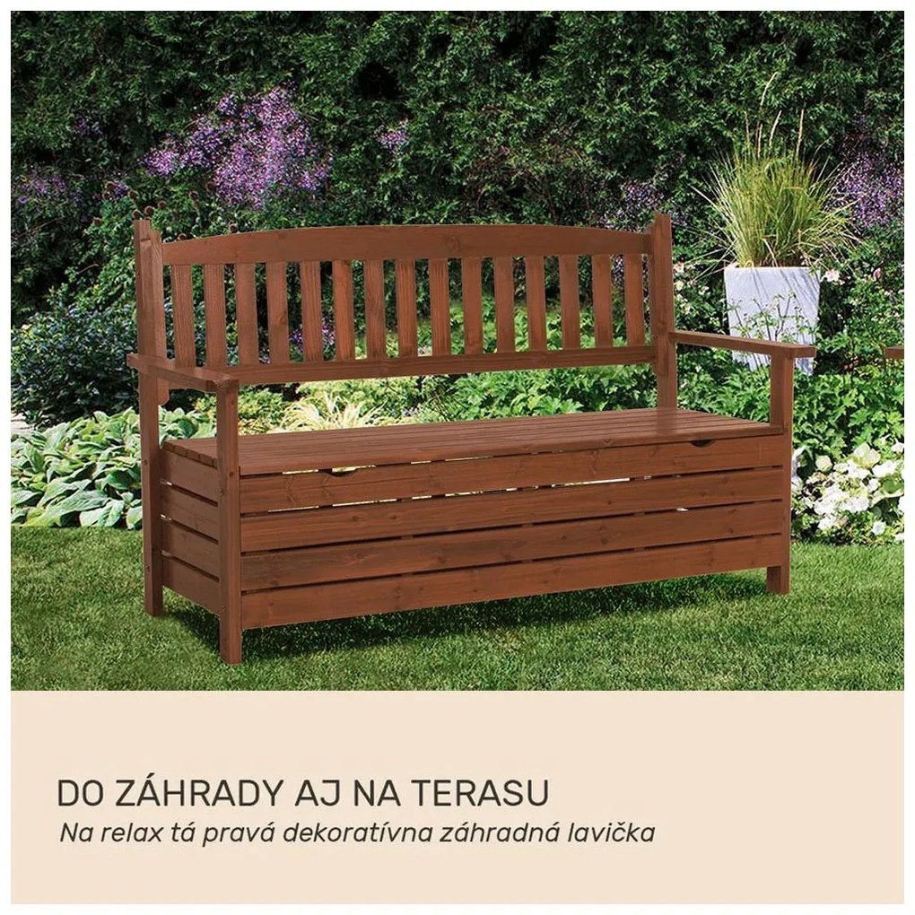 Záhradná lavička, hnedá, 150cm, AMULA