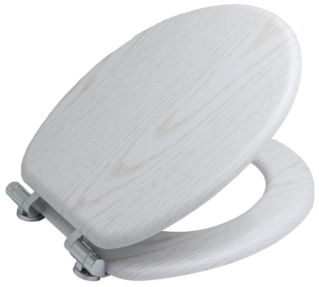 BISK Erga, toaletné WC sedátko z MDF s pomalým zatváraním, biela, ERG-08222