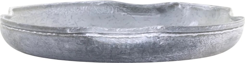 Zinkový antik plechový podnos s ohnutým okrajom Wavy - Ø 21,5*3cm
