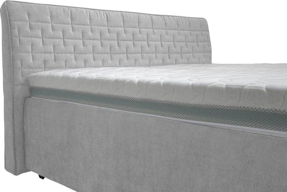 Posteľ Rita 180x200 cm, svetlo šedá látka