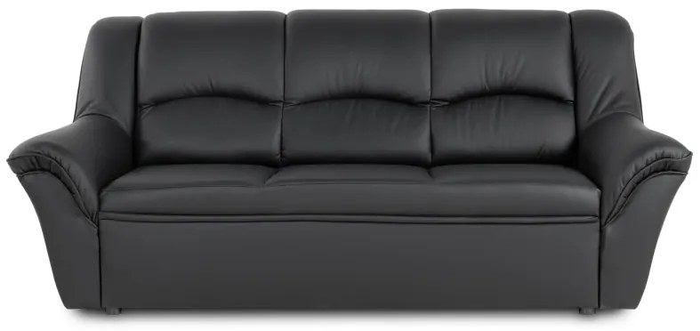 Kožená sedacia súprava DUBAJ LUX 3+1+1, čierna (k-70)