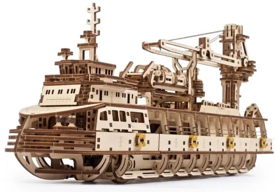 Ugears - 3D drevenené mechanické puzzle Výzkumná loď