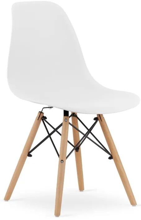 Jedálenská zostava TODI 80cm okrúhly stolový set biely + 4 stoličky OSAKA biele