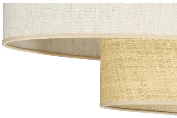 Duolla - Prisadený luster DOUBLE OVAL NATURE 2xE27/15W/230V krémová/béžová