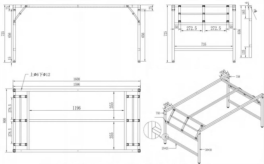 Konferenčný stôl FAST READY s čiernou podnožou, 1800 x 900 x 750 mm, orech