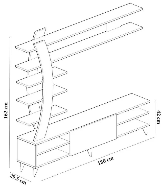 Obývacia stena DURU 180 cm biela