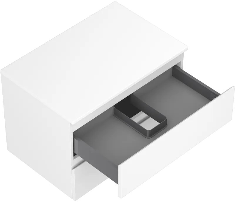 Mexen Orio, kúpeľňová skrinka 70 cm s hornou časťou, 2 zásuvky, biela matná, 91A10-07047-2-BFFC01