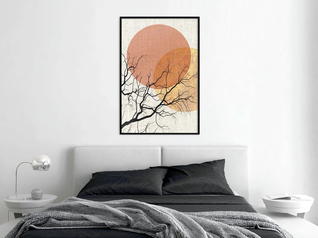 Artgeist Plagát - Double Moon [Poster] Veľkosť: 30x45, Verzia: Čierny rám s passe-partout