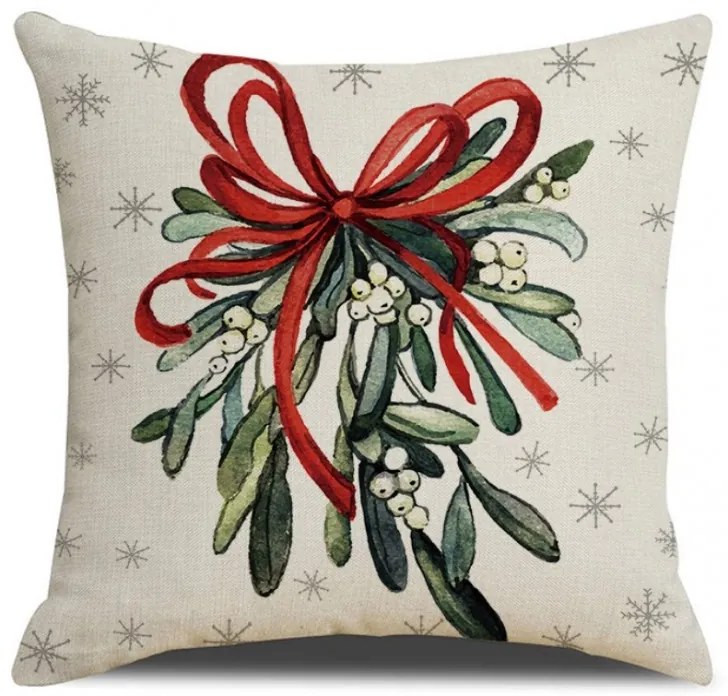 Vianočný povlak na vankúš MISTLETOE 45x45 cm, farebný