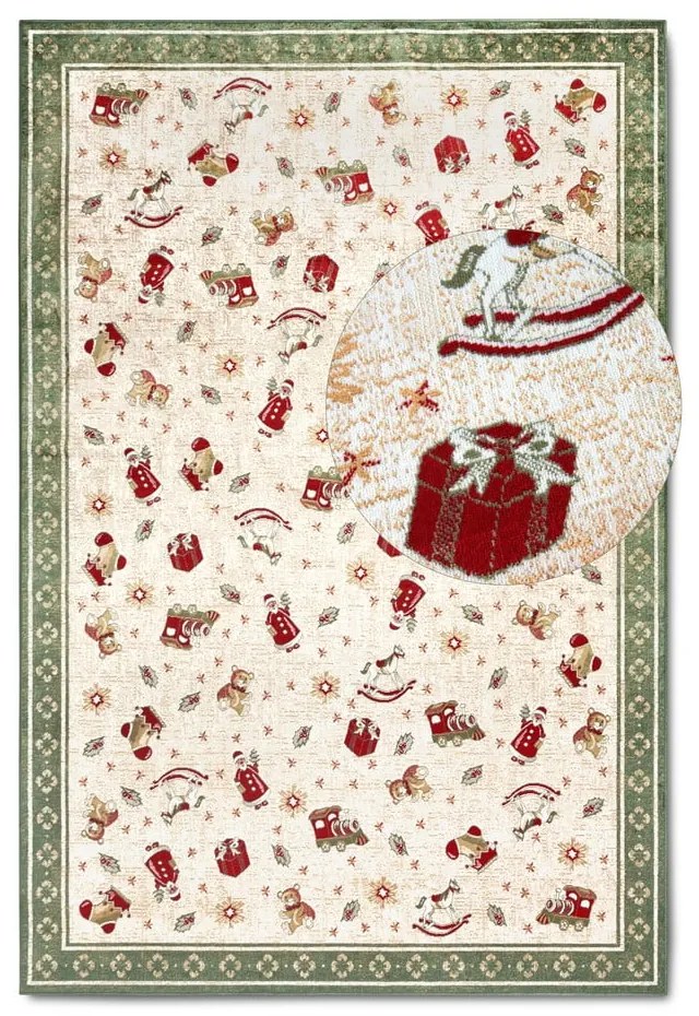 Zelený koberec s vianočným motívom s prímesou bavlny 160x230 cm Toy's Delight Green Christmas – Villeroy&amp;Boch