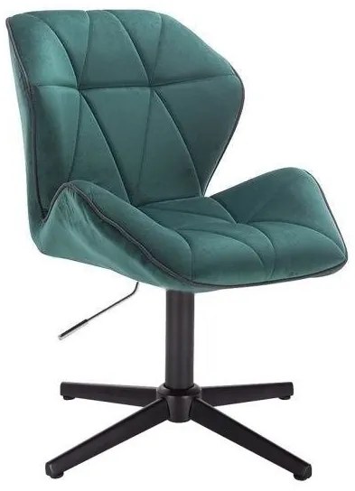 LuxuryForm DESIGN Stolička MILANO MAX VELUR na čiernom kríži - zelená