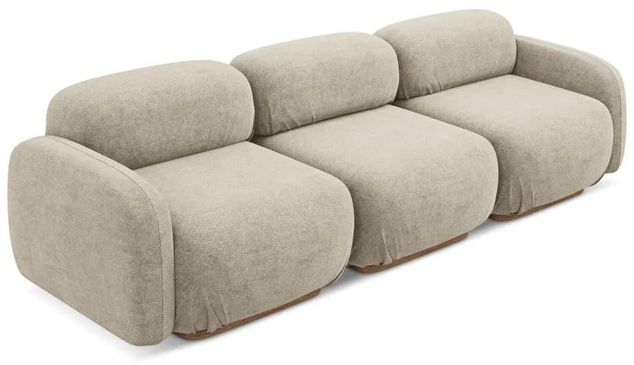 Béžová pohovka z textílie buklé 270 cm Ailani – Makamii