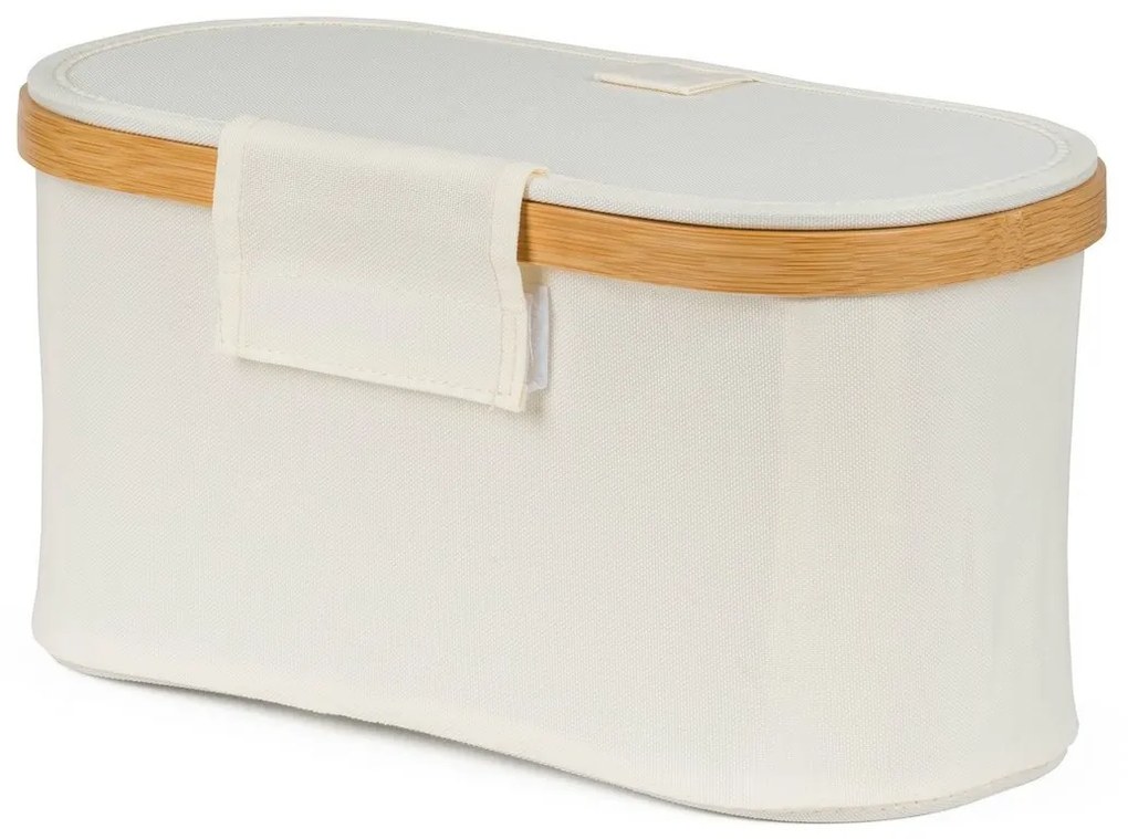 Úložný box G21 30 x 15 x 15 cm, bambusový s vekom, béžový