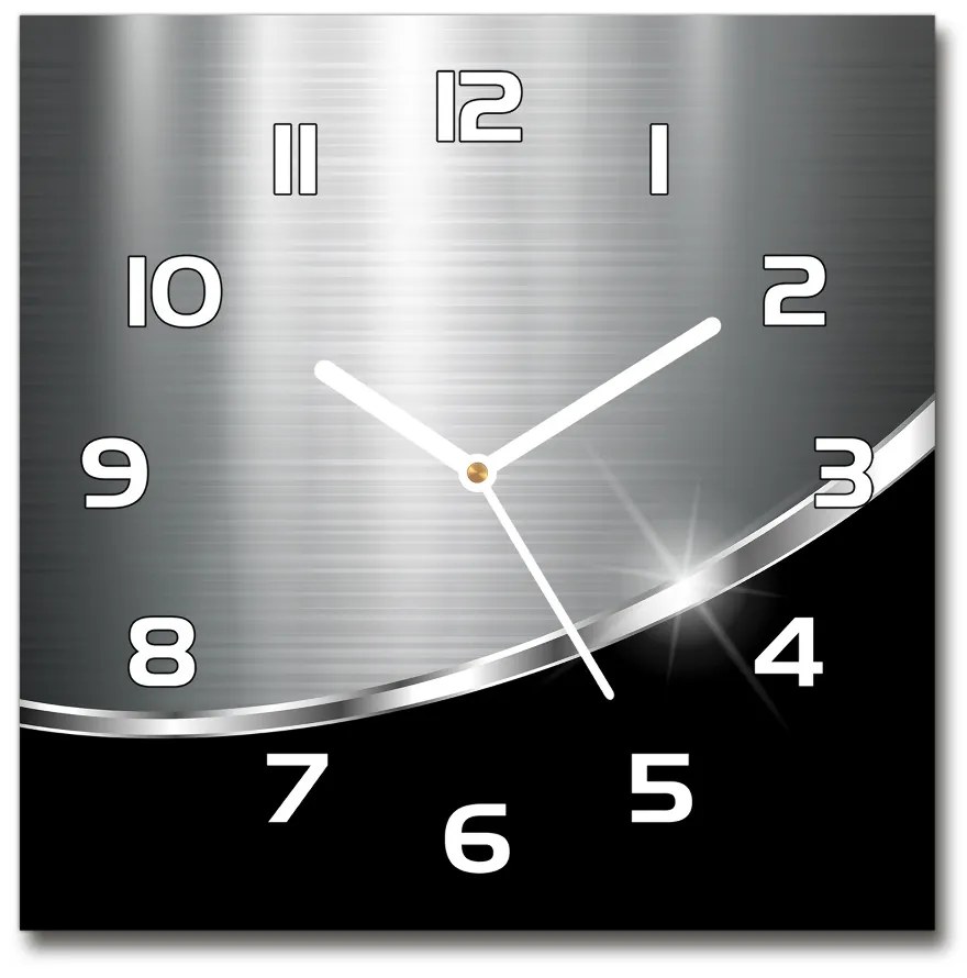 Sklenené hodiny štvorec Metalová abstrakcie pl_zsk_30x30_s_318414941
