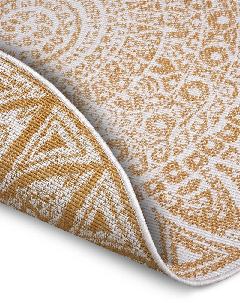 Mujkoberec Original, Kusový koberec Mojkoberec Original Nora 105792 Ochre kruh – na von aj na doma, 200x200 (priemer) kruh, žltá, chodba / predsieň