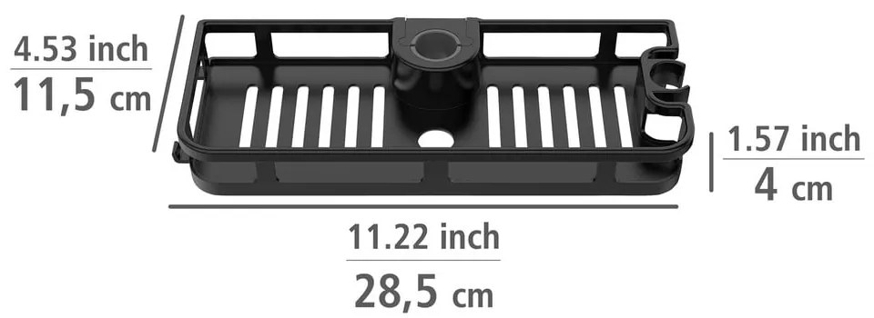 Matne čierna samodržiaca plastová kúpeľňová polička Libertà - Wenko