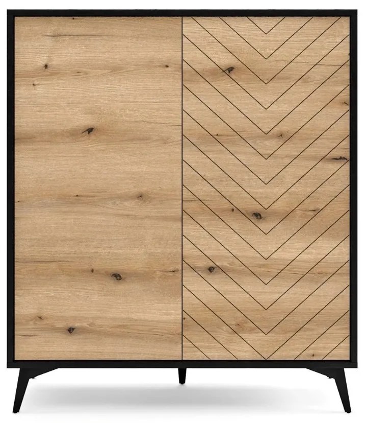 KOMODA PHILIPPE ČIERNA / DUB EVOKE 104 cm