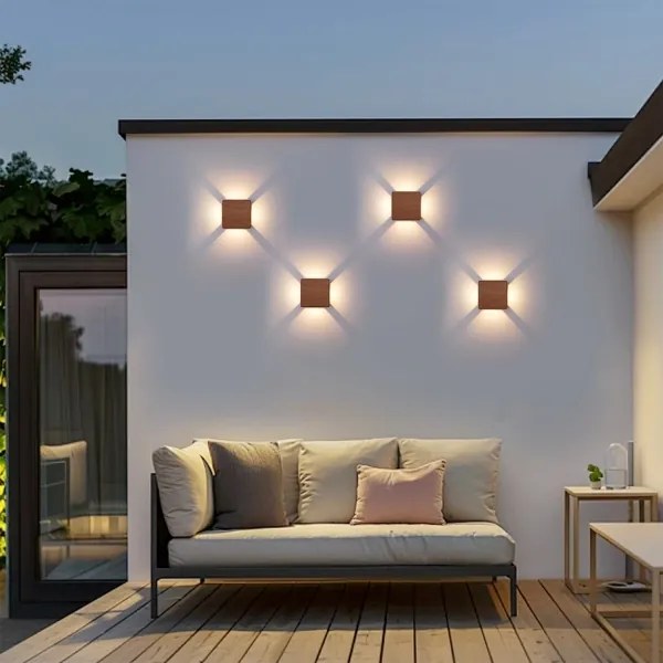 Brilagi - LED vonkajšie nástenné svietidlo QUADRAY LED/6W/230V v dekore dreva IP54