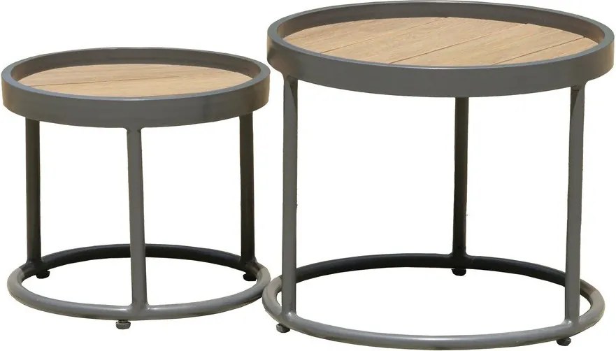 Okrúhle záhradné odkladacie stolíky v súprave 2 ks ø 50 cm Silea – Garden Pleasure