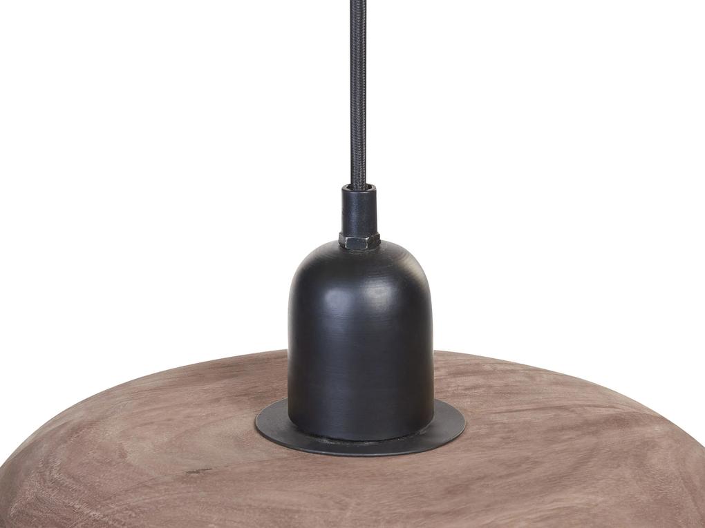 Závesná lampa s 3 tienidlami z tmavého mangového dreva MANJEERA Beliani