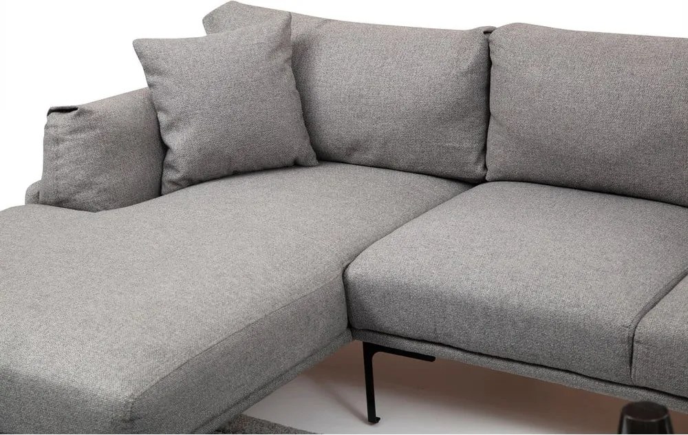 Sivá rohová pohovka Artie Leo, ľavý roh