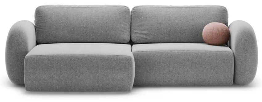 Svetlosivá ženilková rozkladacia/s úložným priestorom rohová pohovka Tonale – Cosmopolitan Design