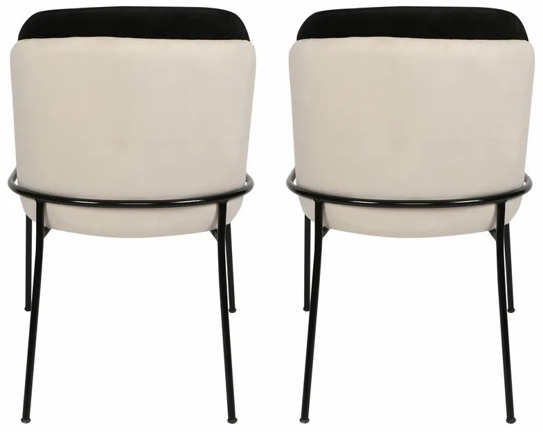 Sada jedálenských stoličiek Dore Black and Cream,2 ks