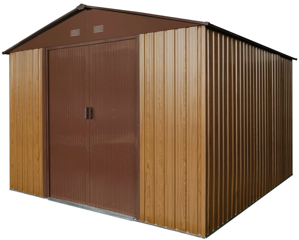Záhradný domček BestBerg ZDB-9D / 9 m² / 279 x 324 x 211 cm / červené drevo / hnedá