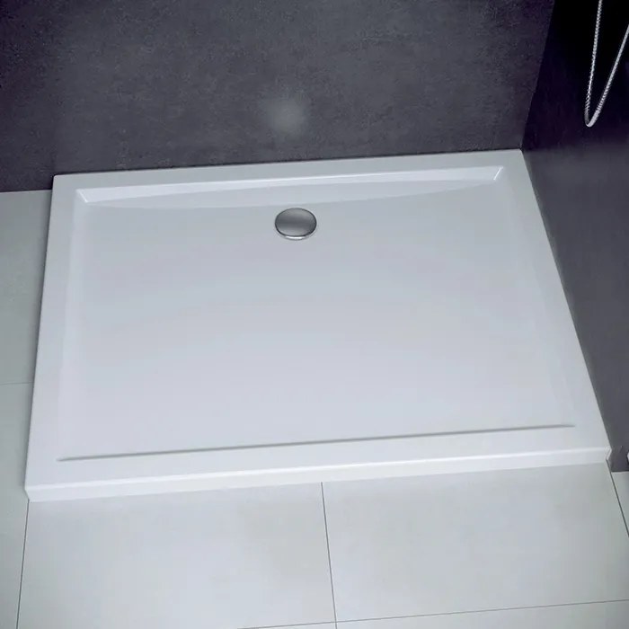 Besco Obdĺžniková sprchová akrylátová vanička ALPINA R 100x80 (120x80, 120x90) SlimLine BESCO-Rozmery: 120x80