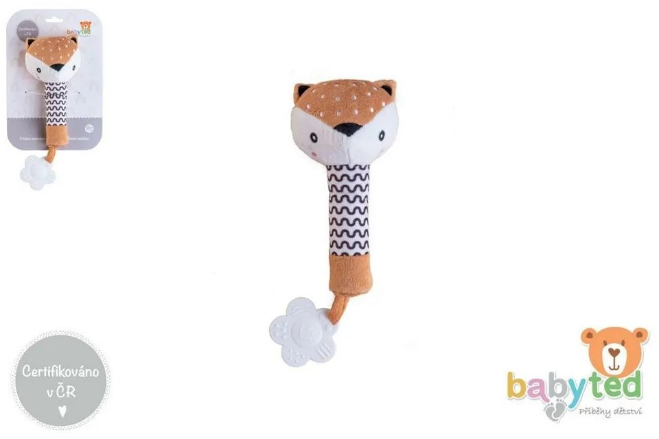 Pískátko / hryzátko babyted Srnček plyš 25 cm, hnedá