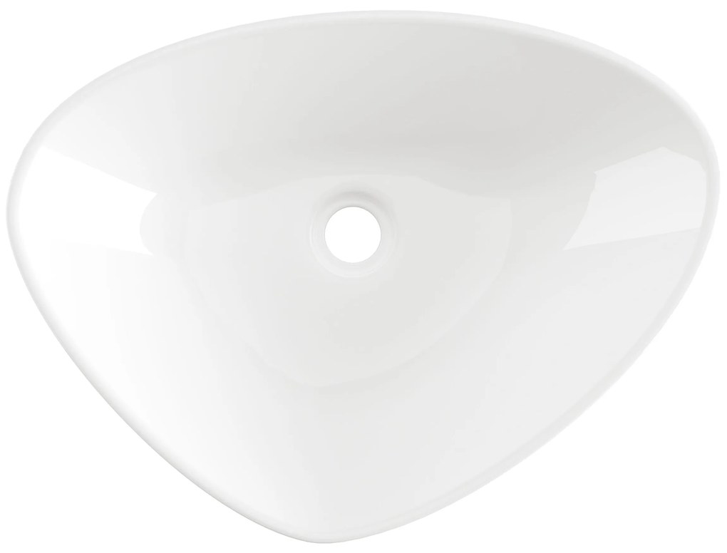 Invena Trigono, asymetrické umývadlo na dosku 500x405, INV-CE-58-001-W
