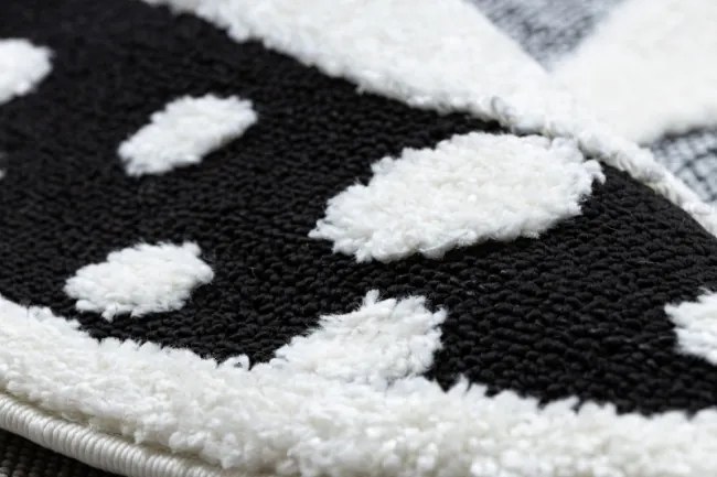 Koberec JOY Teddy krém / čierny kruh