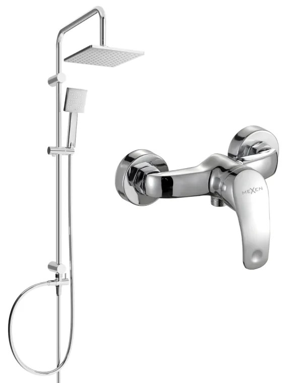 Mexen Tord sprchový set s dažďovou sprchou a sprchovou batériou Fabia, chrómová, 746540200-00