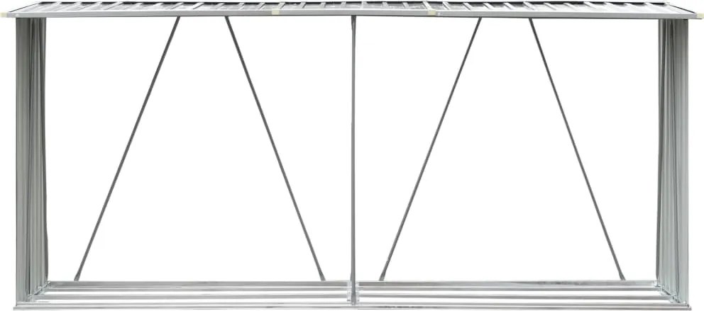 Záhradná kôlňa na drevo galvanizovaná oceľ 330x84x152 cm zelená