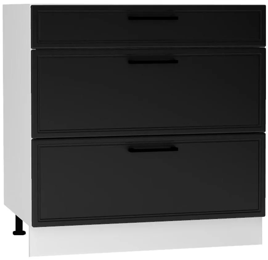 Kuchynská skrinka Emily D80S/3 čierny hrášok