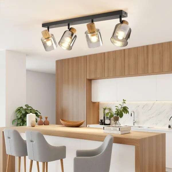 Brilagi - Bodové svietidlo HYGGE 4xE14/15W/230V čierna/dymová