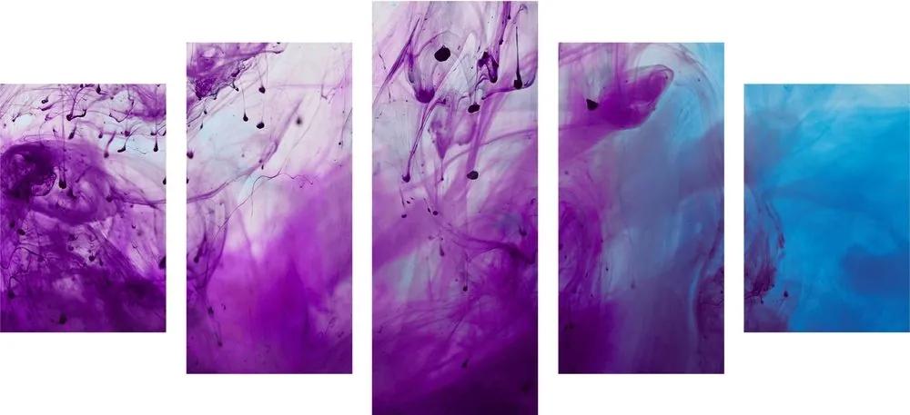 5-dielny obraz kúzelná fialová abstrakcia - 200x100