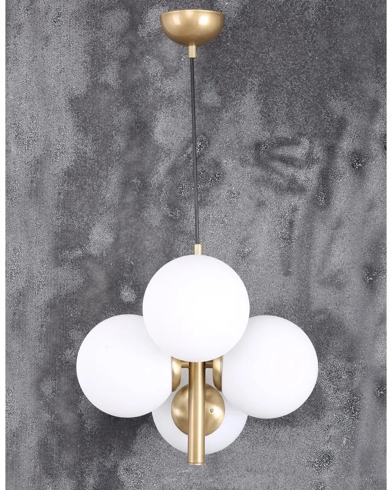 Biele/v zlatej farbe závesné svietidlo so skleneným tienidlom ø 15 cm Forte – Squid Lighting
