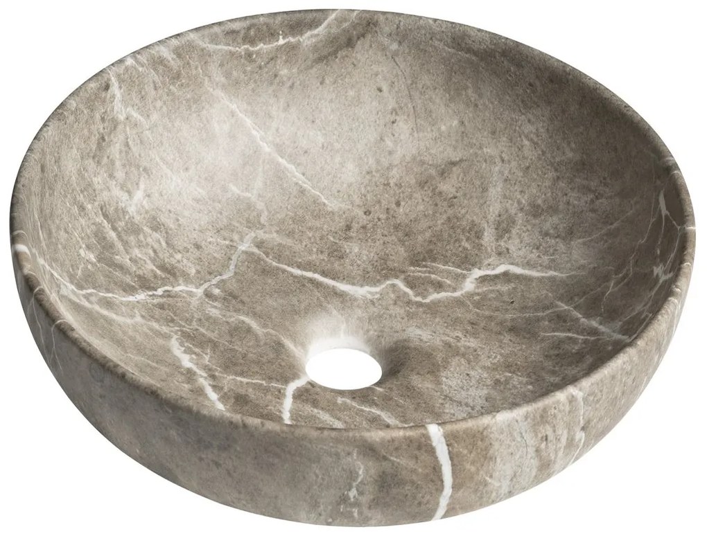 Sapho Sapho, RONDANE keramické umývadlo na dosku priemer 41cm, breccia marmor, AR435BM